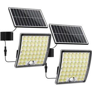 Solar Motion Sensor Lights Outdoor Waterproof Security Flood Lights 2 Pack Brigh